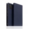 SLG Design puzdro D+ Italian Carbon Leather Diary pre iPhone 14 - Navy