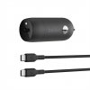 Belkin 30W PD USB-C Car Charger + 1m USB-C to USB-C kábel - Black