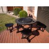 Záhradné ohnisko s grilom + 4 stoličky Strend Pro Grill, 105x75 cm