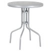 Stôl LEQ BRENDA, 72x60 cm, sklo, k setu BRENDA, svetlošedý