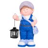 Dekorácia MagicHome, Chlapček s lampášom, keramika, 22,5x16x41 cm