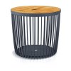 Stolík s vekom Clubo 450x410 mm, 2v1, univerzálny kôš, bambusové veko, 50 lit., antracit