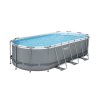 Bazén nadzemný - sivý Bestway® power steel™, 56710, plachta, pumpa, rebrík, dávkovač, filter, 5,49x2,74x1,22 m