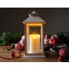 Lampáš MagicHome Vianoce, LED, 3xAAA, plast, biely, 14x14x33 cm, pohyblivý plameň