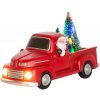 Dekorácia MagicHome Vianoce, Vianočné auto so santom, LED, 3xAA, interiér