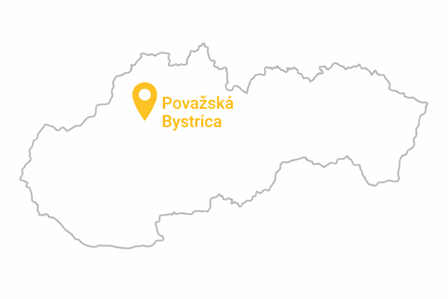 Mapa Slovenska – Považská Bystrica