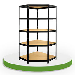 3. Policové rohové regály kovové