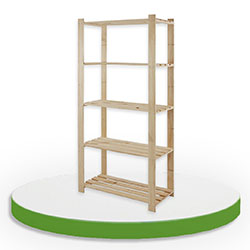 6. Drevené regály policové