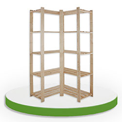 8. Drevené rohové regály