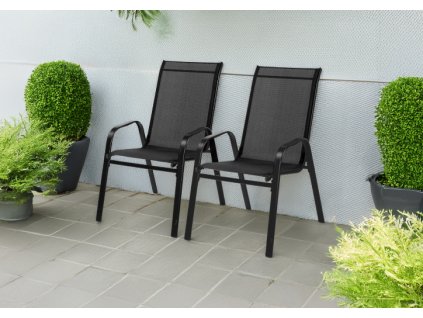 SADA 2 ČIERNYCH ZÁHRADNÝCH STOLIČIEK