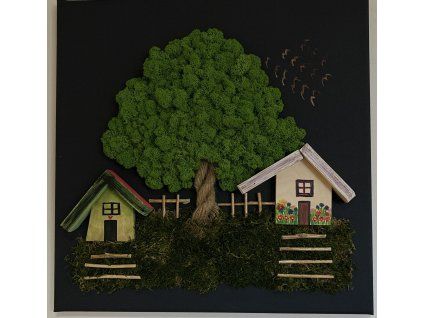 Machový obraz Dedinka