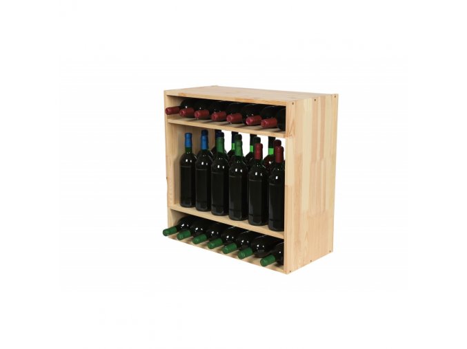 regal na wino drewniany modulowy skrzynkowy 60x30x30 cm naturalny (48)