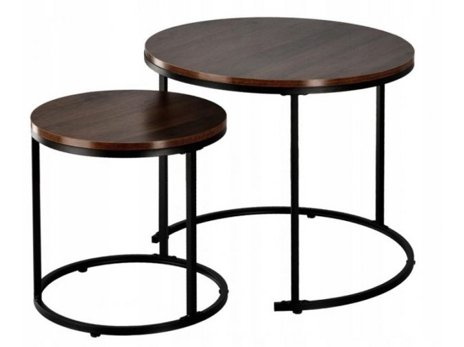 Konferenčný stôl 2-dielny okrúhly 60x60x50 cm / 40x40x40 drevo