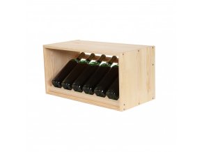 regal na wino drewniany modulowy skrzynkowy 60x30x30 cm naturalny (72)