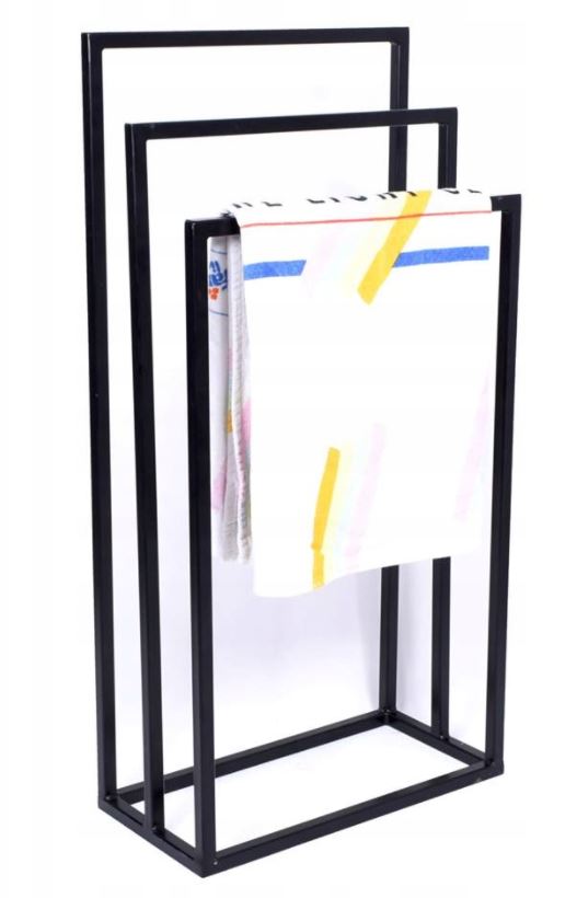E-shop Kovový stojan na 3 uteráky čierny