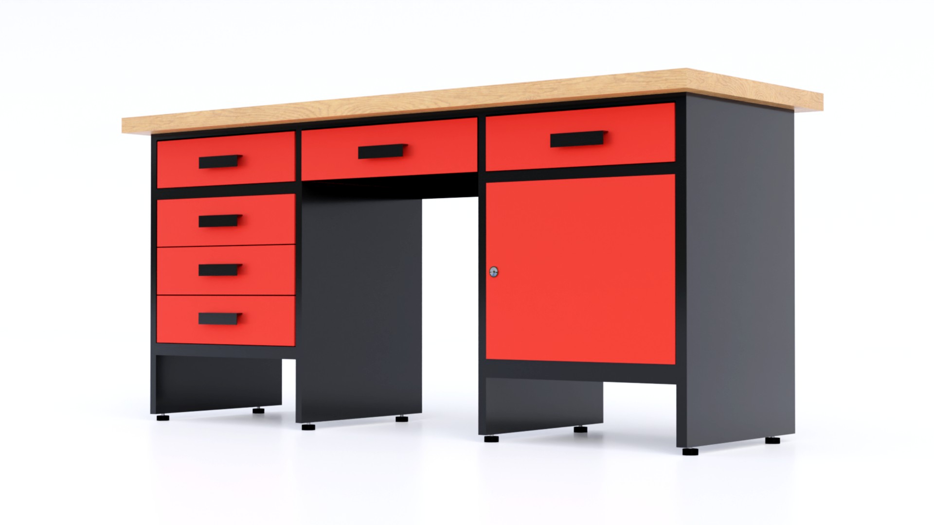 E-shop Kovový pracovný stôl MT6 Farebné prevednie: Červená