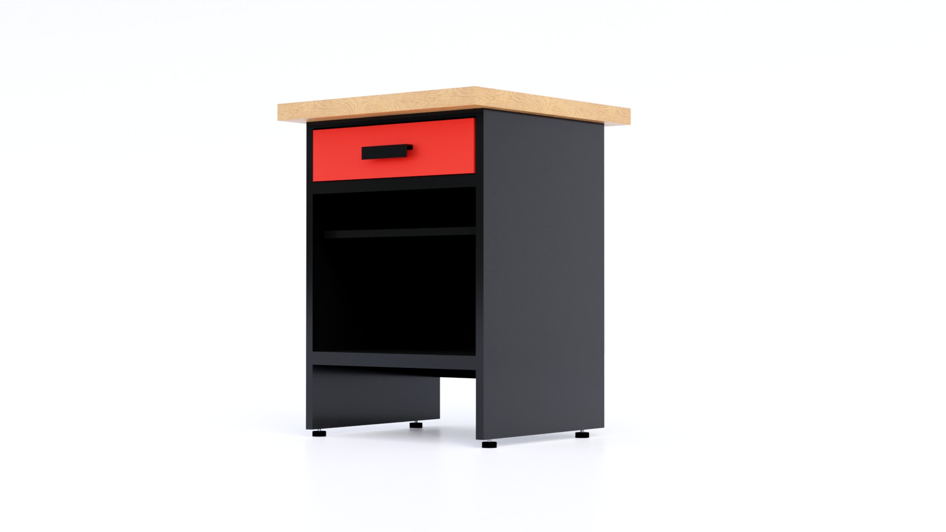E-shop Kovový pracovný stôl WB1C - Modul Farebné prevednie: Červená