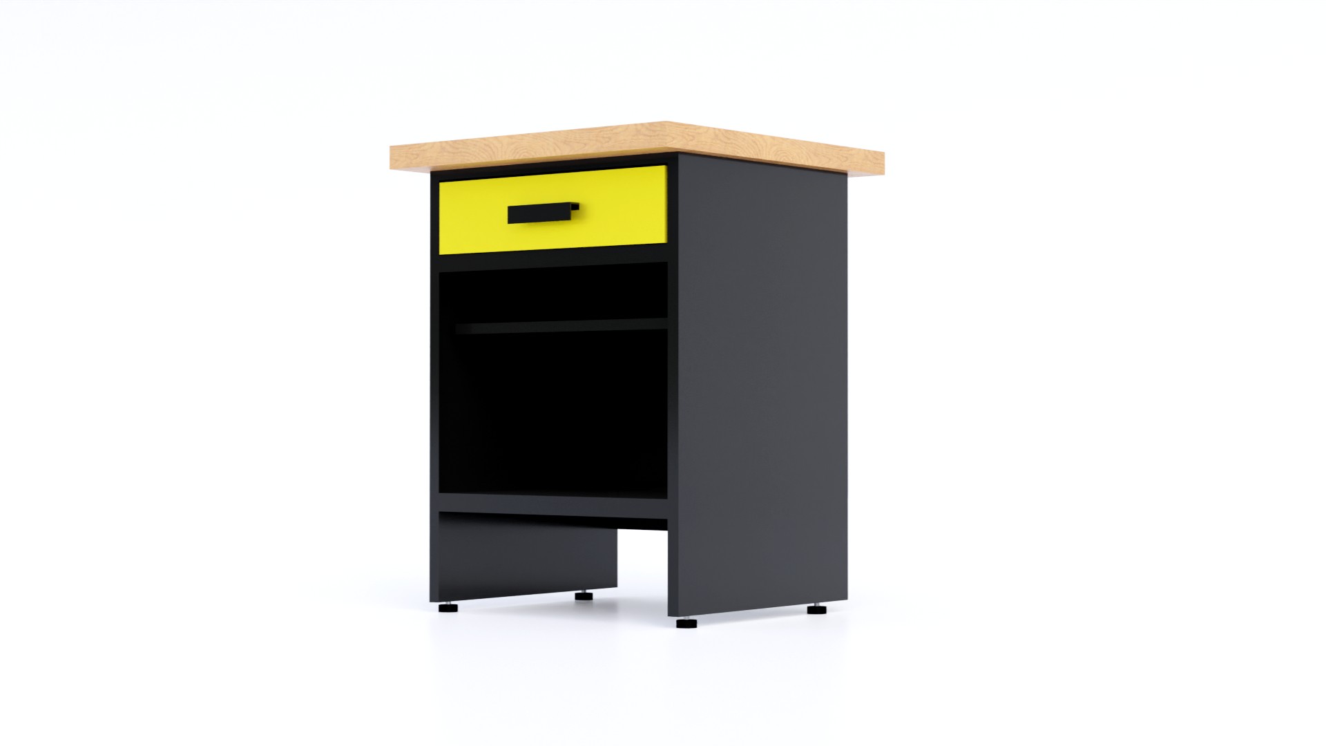 E-shop Kovový pracovný stôl WB1C - Modul Farebné prevednie: Žltá