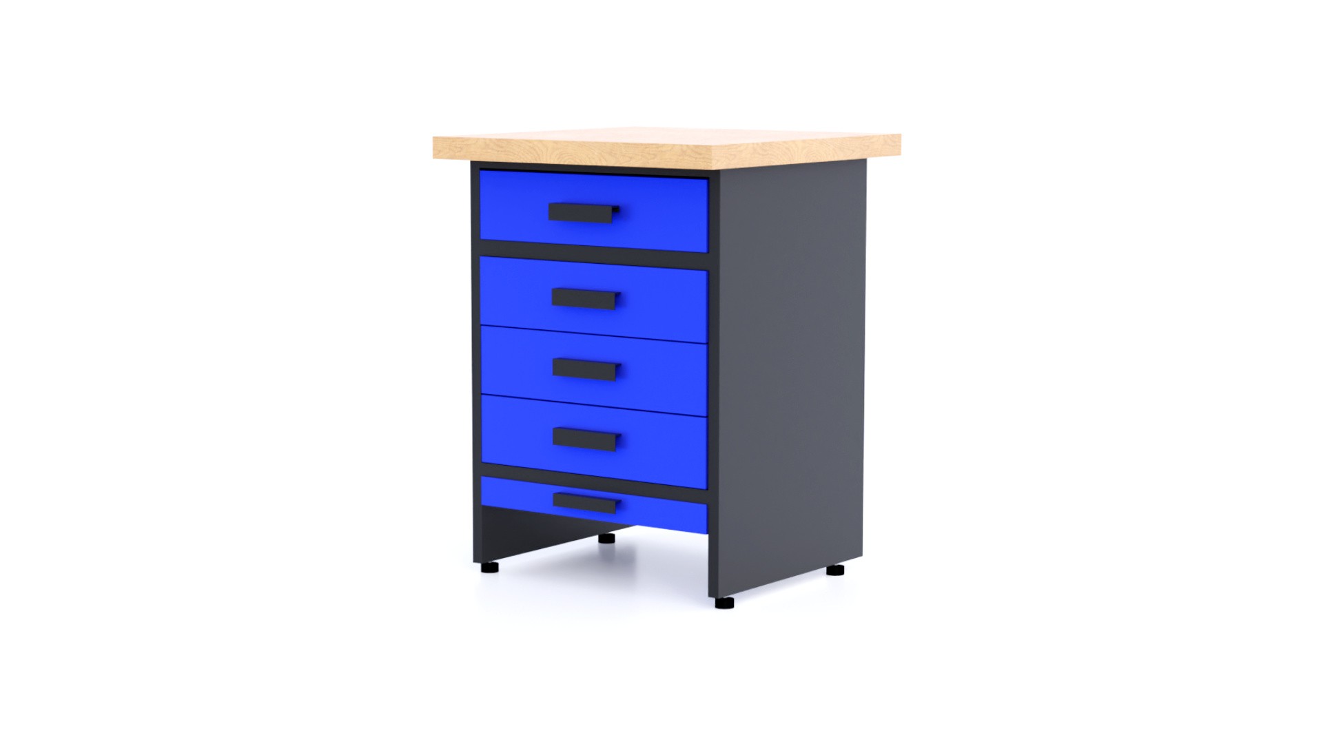 E-shop Kovový pracovný stôl WB1A-5s - Modul Farebné prevednie: Modrá