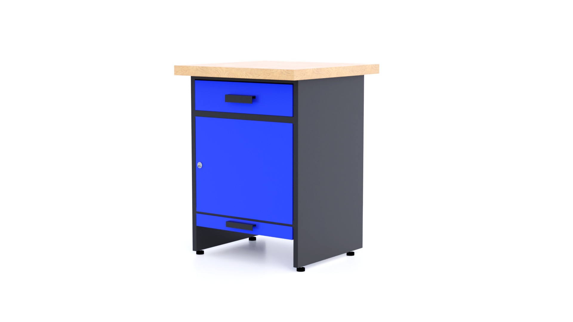 E-shop Kovový pracovný stôl WB1B-2s - Modul Farebné prevednie: Modrá