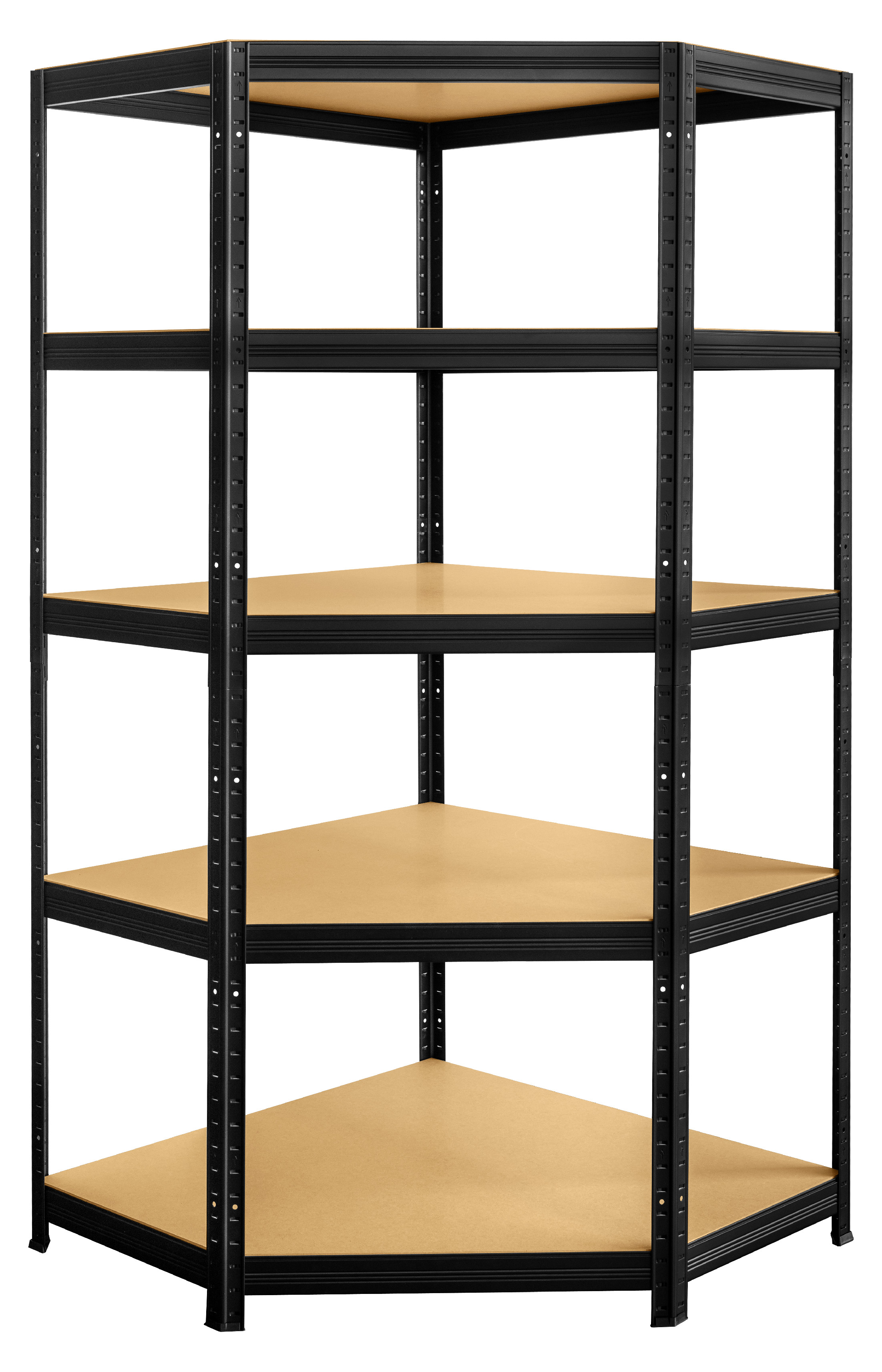 E-shop Kovový regál FUTUR rohový 180x70x30 lakovaný čierny