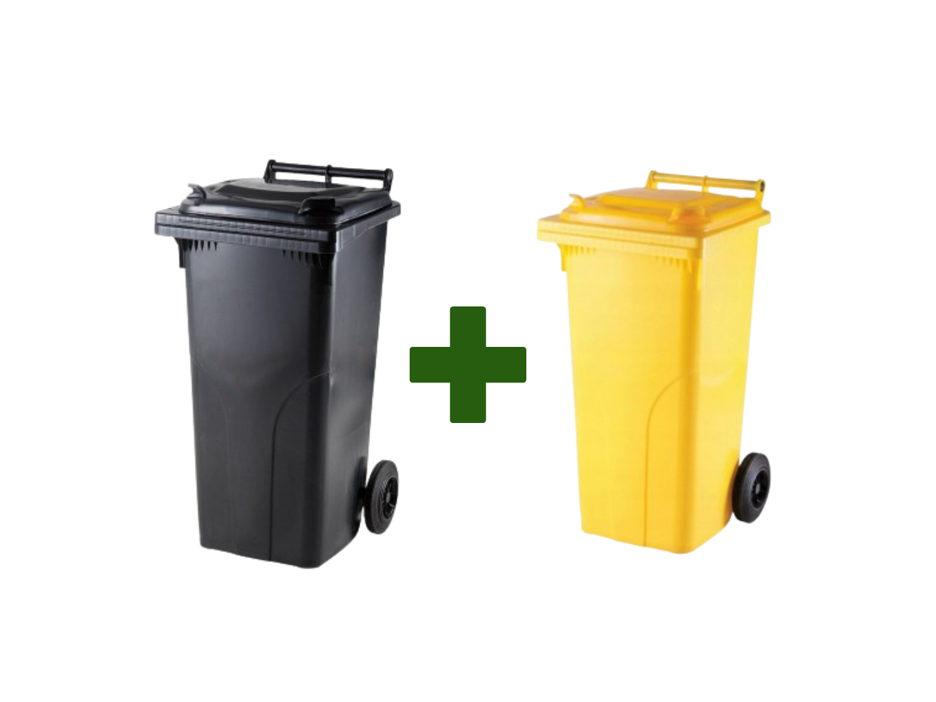 E-shop Akciový balíček - Popolnica Odpadová nádoba 120L čierna + žltá