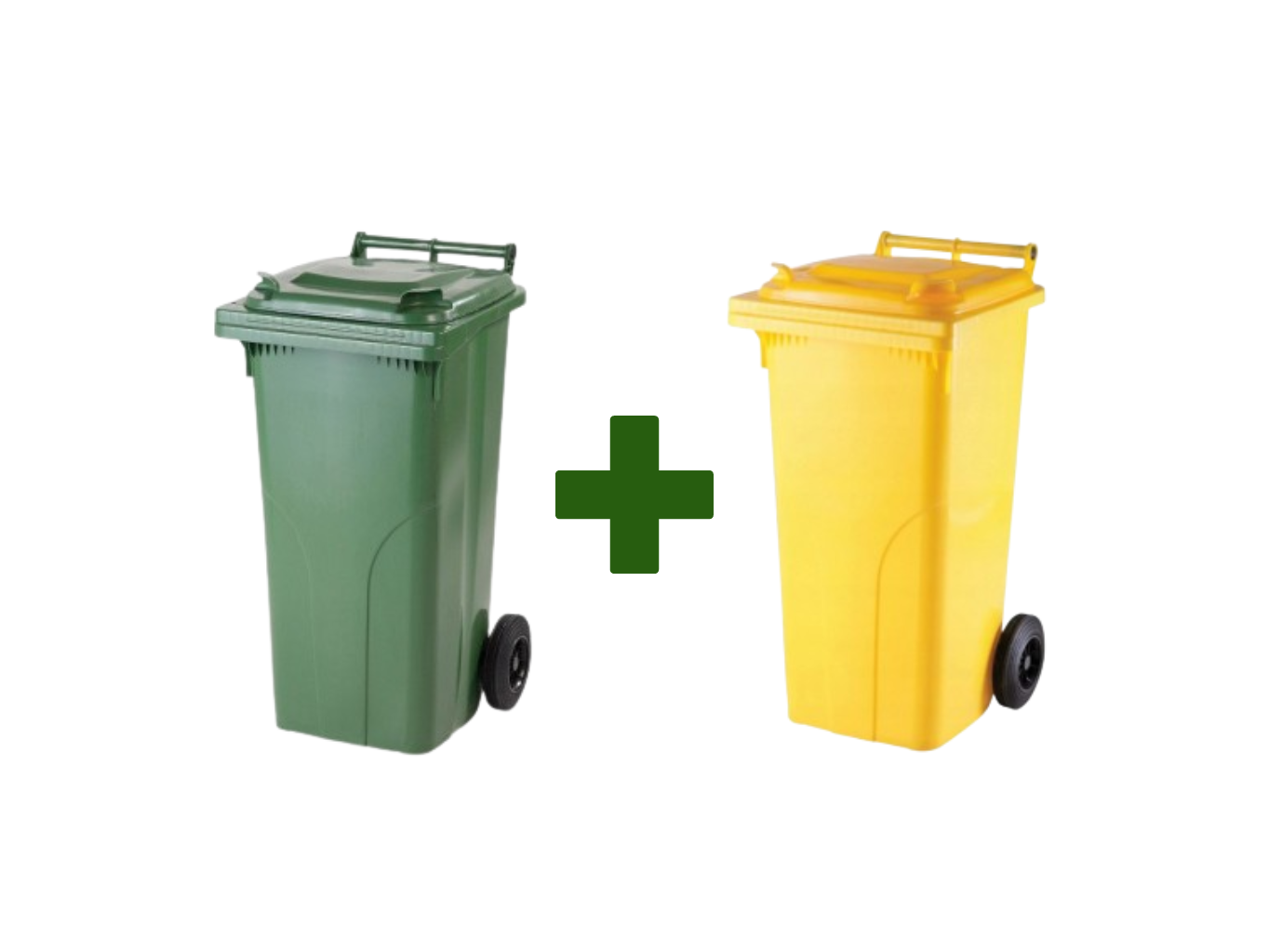 E-shop Akciový balíček - Popolnica Odpadová nádoba 120L zelená + žltá
