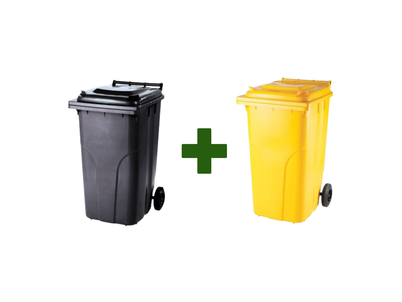 E-shop Akciový balíček - Popolnica Odpadová nádoba 240L čierna + žltá