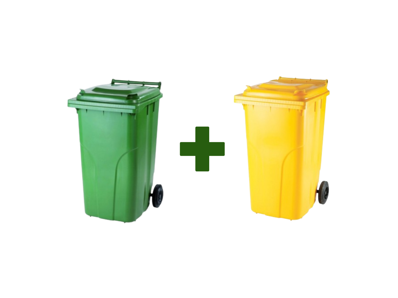 E-shop Akciový balíček - Popolnica Odpadová nádoba 240L zelená + žltá