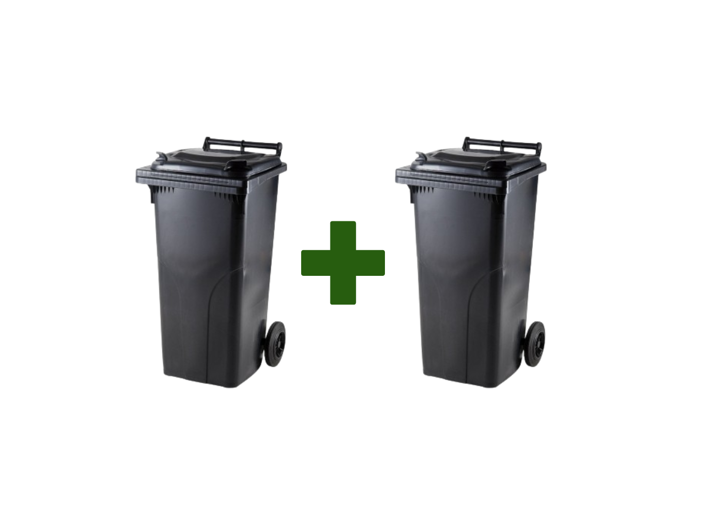 E-shop Akciový balíček - Popolnica Odpadová nádoba 120L čierna + čierna