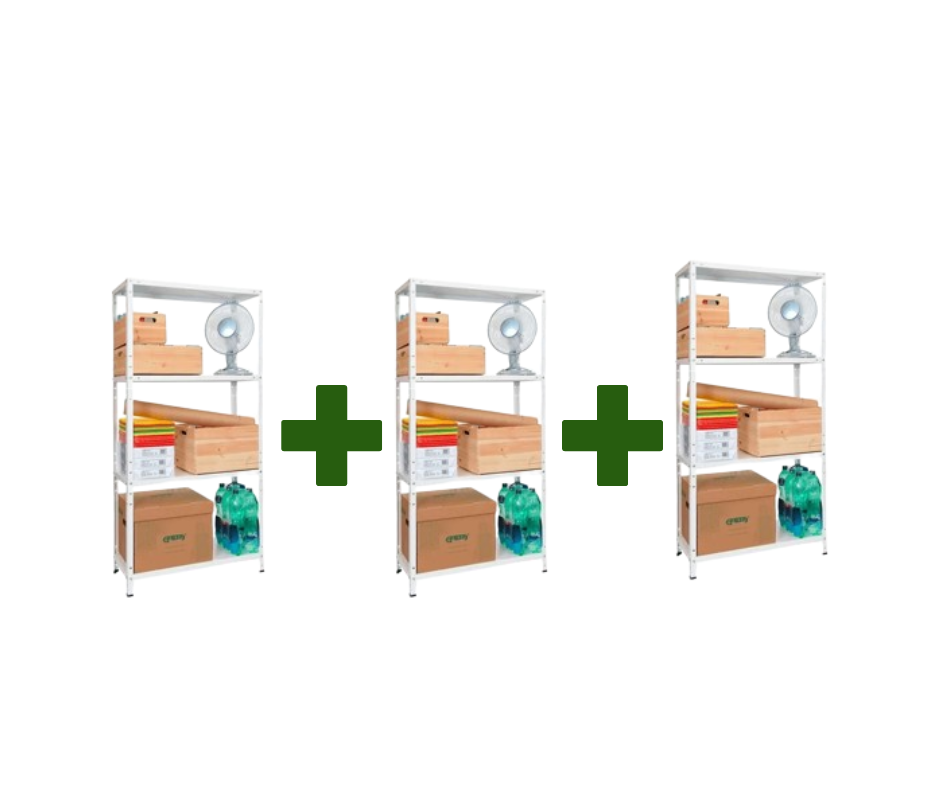 E-shop Akciový balíček STANDARD ECO 180x75x30 6 políc biely - 3 ks