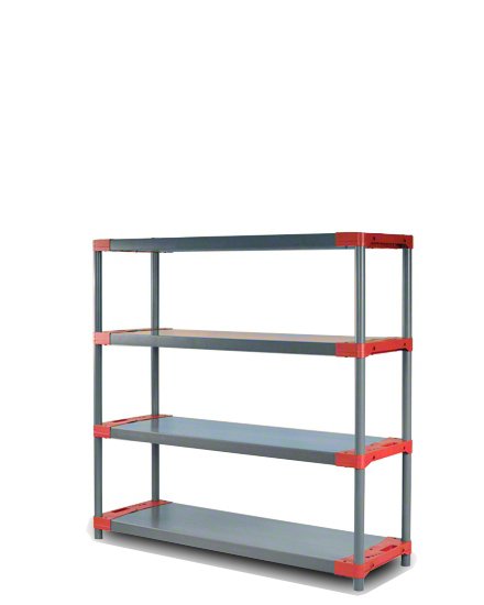 E-shop REGÁL PLASTOVÝ Jupiter-4 138x140x46 PVC Povrchová úprava: Červená