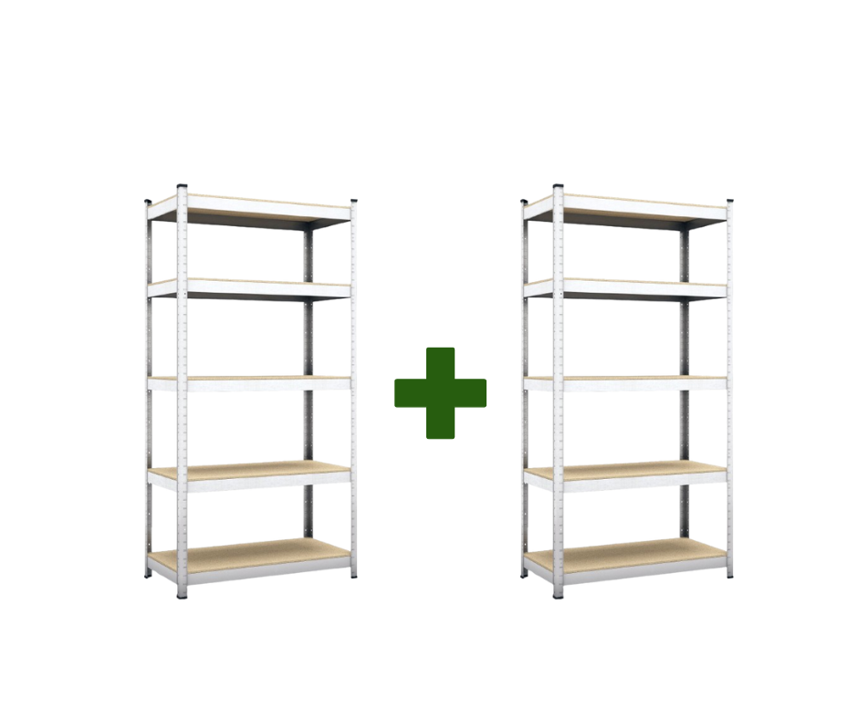 E-shop Akciový balíček 1+1 Kovový regál ECONOMY 200x100x50 5 políc - pozinkovaný