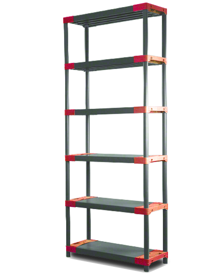 E-shop REGÁL PLASTOVÝ Jupiter-6 222x80x46 PVC Povrchová úprava: Červená