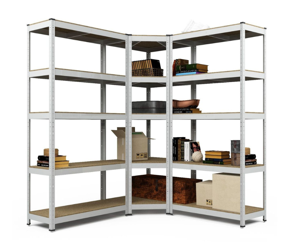 E-shop Rohová regálová zostava 180x180x180 5 políc - pozinkovaný