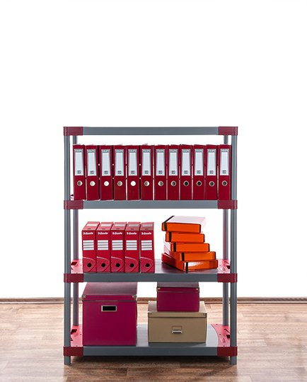 E-shop REGÁL PLASTOVÝ Tytan-4 138x90x46 PVC Povrchová úprava: Červená