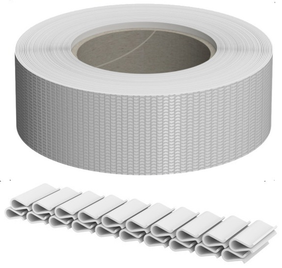 E-shop Plotová páska BASIC LINE 4,75 cm x 35 m + spony Farebné prevednie: Biela RAL 9003