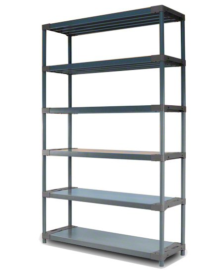 E-shop REGÁL PLASTOVÝ Tytan-6 222x130x46 PVC Povrchová úprava: Sivá