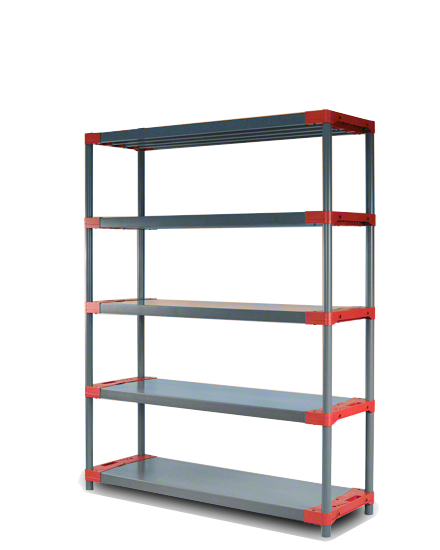 E-shop REGÁL PLASTOVÝ Jupiter-5 180x120x46 PVC červený/zelený Povrchová úprava: Červená