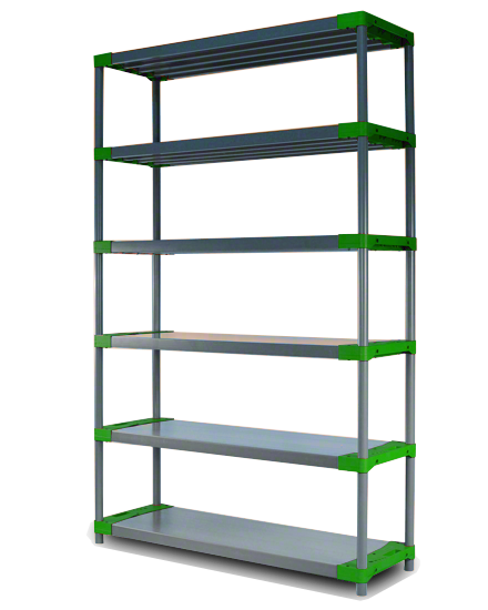 E-shop REGÁL PLASTOVÝ Jupiter-6 222x120x46 PVC červený/zelený Povrchová úprava: Zelená