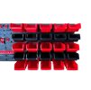 Stena na náradie s držiakmi a úložné boxy 15,5x10x7 cm 25 ks 115,2x39 cm
