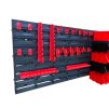Stena na náradie s držiakmi a úložné boxy 15,5x10x7 cm 25 ks 115,2x39 cm