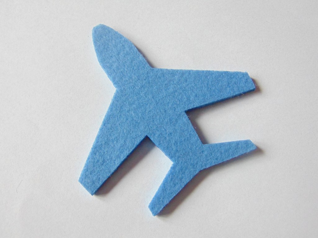 Výsek z filcu letadlo modré