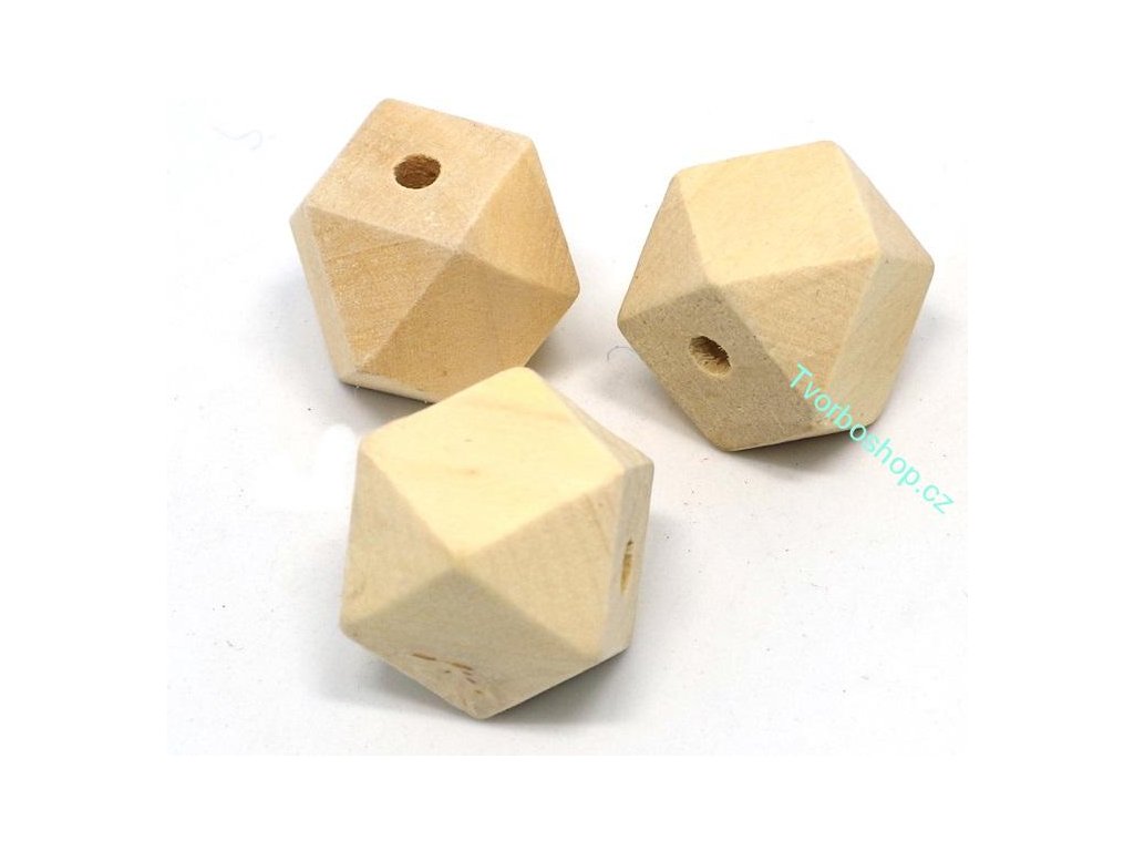 Dřevěné korálky hexagon malé