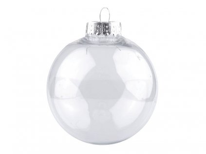 Baňka k dozdobení Ø8 cm (Balení 2 ks, Varianta 1 transparent stříbrná)
