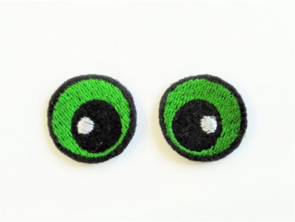 Vyšívané oči oválné 2 cm zelené