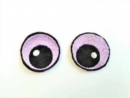 Vyšívané oči oválné 2,5 cm fialové