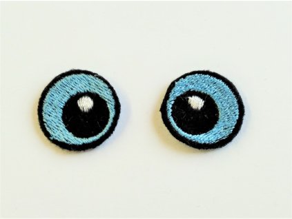 Vyšívané oči oválné 2,5 cm světle modré