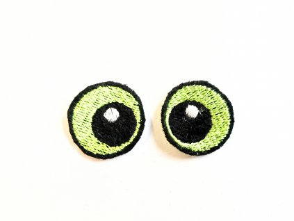Vyšívané oči oválné 2,5 cm světle zelené