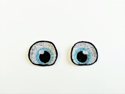 Vyšívané oči tvarované 2,5 cm světle modré #1